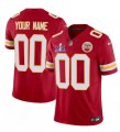 Cheap Men's Kansas City Chiefs Active Player Custom Red 2024 F.U.S.E. Super Bowl LVIII Patch Vapor Untouchable Limited Football Stitched Jersey