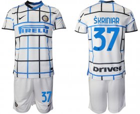 Wholesale Cheap Men 2020-2021 club Inter milan away 37 white Soccer Jerseys