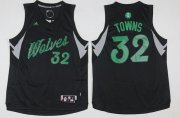 Wholesale Cheap Men's Minnesota Timberwolves #32 Karl-Anthony Towns adidas Black 2016 Christmas Day Stitched NBA Swingman Jersey