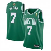 Wholesale Cheap Men's Boston Celtics #7 Jaylen Brown Green 2024 Finals Champions Icon Edition Stitched Basketball Jersey