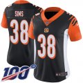 Wholesale Cheap Nike Bengals #38 LeShaun Sims Black Team Color Women's Stitched NFL 100th Season Vapor Untouchable Limited Jersey