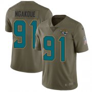 Wholesale Cheap Nike Jaguars #91 Yannick Ngakoue Olive Men's Stitched NFL Limited 2017 Salute To Service Jersey