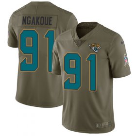 Wholesale Cheap Nike Jaguars #91 Yannick Ngakoue Olive Men\'s Stitched NFL Limited 2017 Salute To Service Jersey