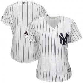 Wholesale Cheap New York Yankees Majestic Women\'s 2019 Postseason Official Cool Base Player Jersey White Navy