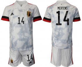 Wholesale Cheap Men 2021 European Cup Belgium away white 14 Soccer Jersey