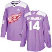 Wholesale Cheap Adidas Red Wings #14 Brendan Shanahan Purple Authentic Fights Cancer Stitched NHL Jersey