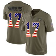 Wholesale Cheap Nike Saints #17 Emmanuel Sanders Olive/USA Flag Youth Stitched NFL Limited 2017 Salute To Service Jersey