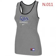 Wholesale Cheap Women's Nike Tampa Bay Rays Tri-Blend Racerback Stretch Tank Top Light Grey