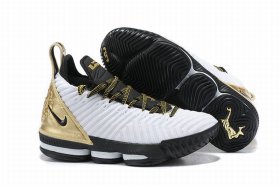 Wholesale Cheap Nike Lebron James 16 Air Cushion Shoes White Gold Champion