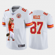 Cheap Kansas City Chiefs #87 Travis Kelce Nike Team Hero 4 Vapor Limited NFL 100 Jersey White Golden