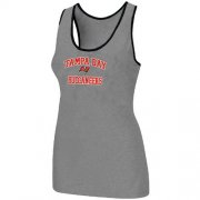 Wholesale Cheap Women's Nike Tampa Bay Buccaneers Heart & Soul Tri-Blend Racerback Stretch Tank Top Light Grey