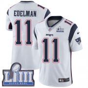 Wholesale Cheap Nike Patriots #11 Julian Edelman White Super Bowl LIII Bound Men's Stitched NFL Vapor Untouchable Limited Jersey