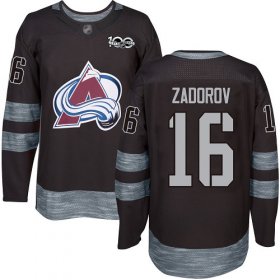 Wholesale Cheap Adidas Avalanche #16 Nikita Zadorov Black 1917-2017 100th Anniversary Stitched NHL Jersey