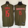 Wholesale Cheap Houston Rockets #15 Clint Cepela Olive Nike Swingman Jersey