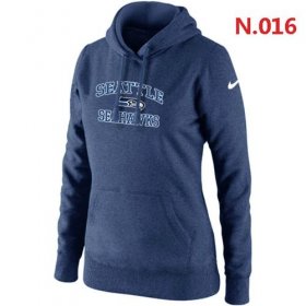 Wholesale Cheap Women\'s Nike Seattle Seahawks Heart & Soul Pullover Hoodie Dark Blue