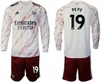 Wholesale Cheap Men 2020-2021 club Arsenal away long sleeve 19 white Soccer Jerseys