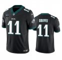 Wholesale Cheap Men's Philadelphia Eagles #11 A. J. Brown Black 2023 F.U.S.E. With 4-Star C Patch Vapor Untouchable Limited Football Stitched Jersey