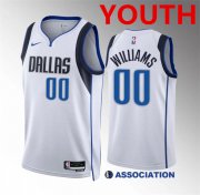 Cheap Youth Dallas Mavericks #00 Brandon Williams White Association Edition Stitched Basketball Jersey