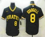 Wholesale Cheap Men's Pittsburgh Pirates #8 Willie Stargell Black Mesh Batting Practice Throwback Nike Jersey