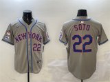 Cheap Men's New York Mets #22 Juan Soto Grey 2025 Spring Training Alternate Limited Stitched Baseball Jersey