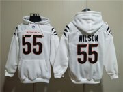 Wholesale Cheap Men's Cincinnati Bengals #55 Logan Wilson White Pullover Hoodie