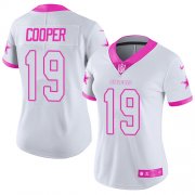 Wholesale Cheap Nike Cowboys #19 Amari Cooper White/Pink Women's Stitched NFL Limited Rush Fashion Jersey