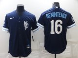 Wholesale Cheap Men's Kansas City Royals #16 Andrew Benintendi 2022 Navy Blue City Connect Cool Base Stitched Jersey