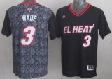 Wholesale Cheap Miami Heat #3 Dwyane Wade Revolution 30 Swingman 2014 Noche Latina Black Jersey