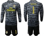 Wholesale Cheap Real Madrid #1 Navas Black Goalkeeper Long Sleeves Soccer Club Jersey