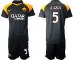 Wholesale Cheap Men 2020-2021 club Roma away 5 black Soccer Jerseys