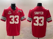 Cheap Men's Ohio State Buckeyes #33 Jack Sawyer Red 2025 CFP Final With National Champions Patch F.U.S.E. Vapor Limited Stitched Football Jersey