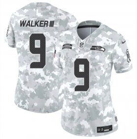 Cheap Women\'s Seattle Seahawks #9 Kenneth Walker III 2024 F.U.S.E Arctic Camo Salute To Service Limited Stitched Football Jersey(Run Small)