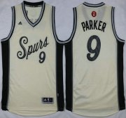 Wholesale Cheap Men's San Antonio Spurs #9 Tony Parker Revolution 30 Swingman 2015 Christmas Day White Jersey