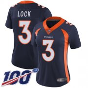 Wholesale Cheap Nike Broncos #3 Drew Lock Navy Blue Alternate Women's Stitched NFL 100th Season Vapor Limited Jersey