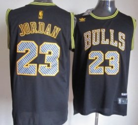 Wholesale Cheap Chicago Bulls #23 Michael Jordan Black Electricity Fashion Jersey