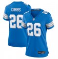 Cheap Women's Detroit Lions #26 Jahmyr Gibbs Blue Stitched Jersey(Run Smaller)