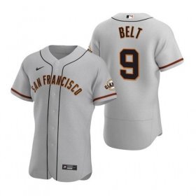 Wholesale Cheap Men\'s San Francisco Giants #9 Brandon Belt Gray Road Jersey