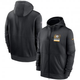 Wholesale Cheap Pittsburgh Steelers Nike Sideline Impact Lockup Performance Full-Zip Hoodie Black