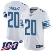 Wholesale Cheap Nike Lions #20 Barry Sanders White Men's Stitched NFL 100th Season Vapor Limited Jersey