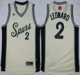 Wholesale Cheap Men\'s San Antonio Spurs #2 Kawhi Leonard Revolution 30 Swingman 2015 Christmas Day White Jersey