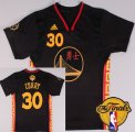 Wholesale Cheap Men's Golden State Warriors #30 Stephen Curry Chinese Black Fashion 2016 The NBA Finals Patch Jersey