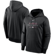 Wholesale Cheap Men's Arizona Diamondbacks Nike Black Authentic Collection Therma Performance Pullover Hoodie