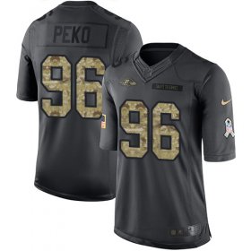 Wholesale Cheap Nike Ravens #96 Domata Peko Sr Black Men\'s Stitched NFL Limited 2016 Salute to Service Jersey