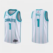 Wholesale Cheap Men's Charlotte Hornets #1 LaMelo Ball 2022-23 White Association Edition Stitched Basketball Jersey