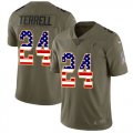 Wholesale Cheap Nike Falcons #24 A.J. Terrell Olive/USA Flag Men's Stitched NFL Limited 2017 Salute To Service Jersey