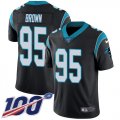 Wholesale Cheap Nike Panthers #95 Derrick Brown Black Team Color Youth Stitched NFL 100th Season Vapor Untouchable Limited Jersey