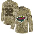 Wholesale Cheap Adidas Wild #32 Alex Stalock Camo Authentic Stitched NHL Jersey