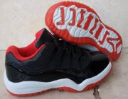 Wholesale Cheap Kids Air Jordan 11 Bred Black/True red-White