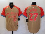 Men's Houston Astros #27 Jose Altuve Number Cream 2024 All Star Limited Stitched Jersey