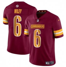 Cheap Men\'s Washington Commanders #6 Michael Wiley Burgundy 2024 Vapor Limited Football Stitched Jersey